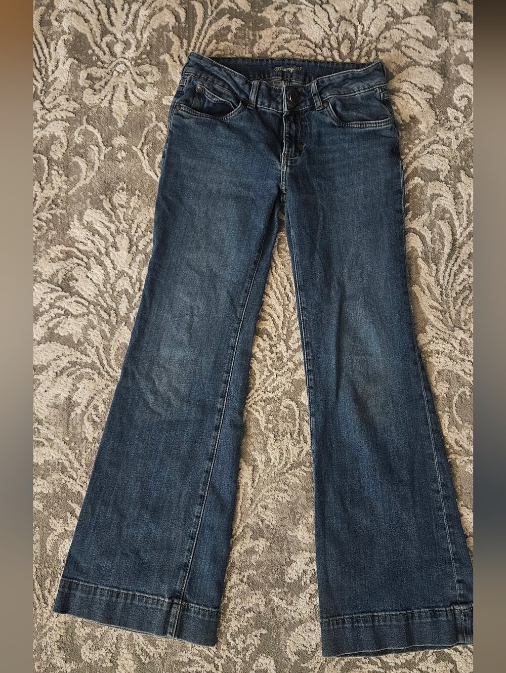 Wranglers Womens Blue Wide-Leg Flare Jeans Size 4